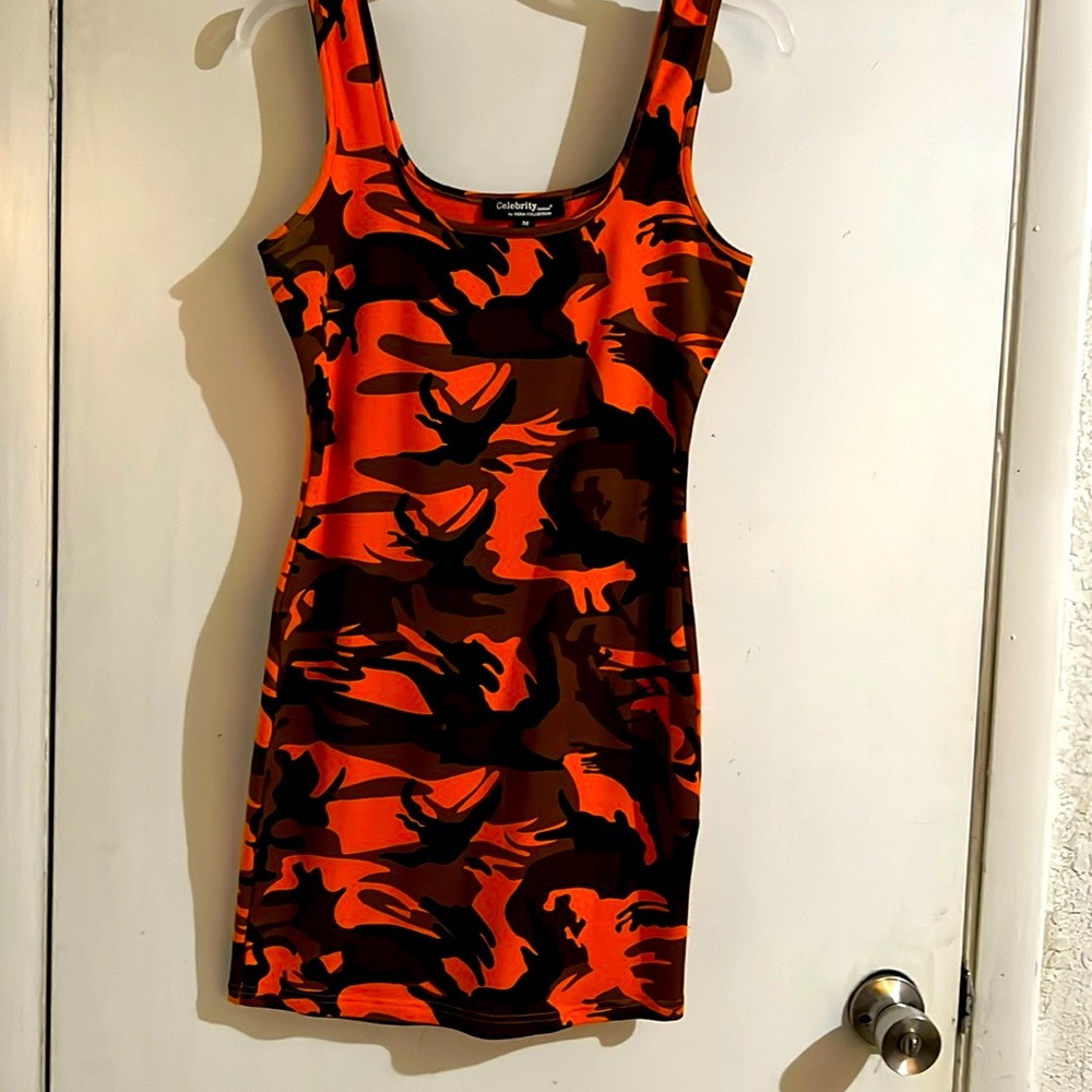 Orange army style dress